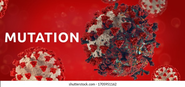 Mutation Of Virus Cell Symbolic Concept Of COVID-19 Mutated Coronavirus 3d-illustration