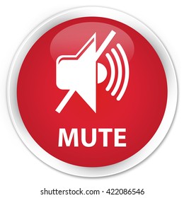 Mute Red Glossy Round Button