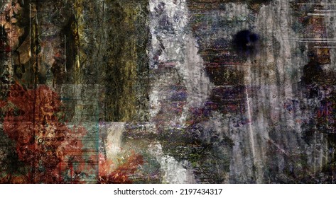 Muted Abstract Painting. 3D Rendering