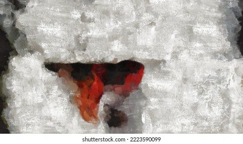 Muted Abstract Painting. 3D Rendering