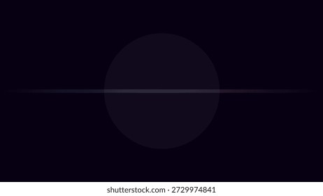 Muted glowing circle with horizontal light streak on nearly black background creates gentle abstract visual core with minimal ambiance and balanced dark contrast.