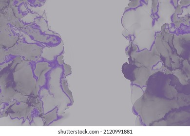 Muted Purple Abstract Fluid Background In Alcohol Ink Technique. Ink Waves Liquid Painting.