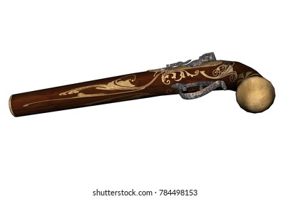 Muzzle Loader 3D Rendering