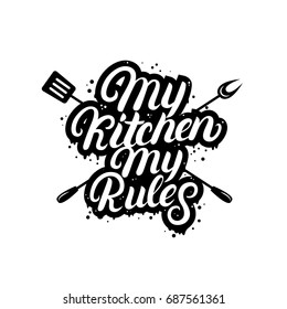 My Kitchen My Rules Hand Written Stock Illustration 687561361 ...