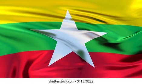 Myanmar Flag Waving Wind National Flag Stock Illustration 1656960346 ...