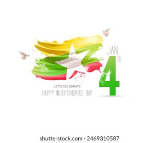 Myanmar Independence day creative art - Powered by Shutterstock