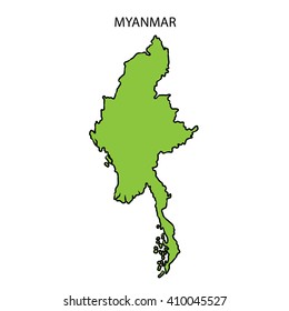 Map Myanmar 3d Stock Illustration 195985616