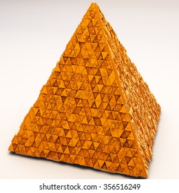 Mysterious Greeble Pyramid Orange 3d Illustration Stock Illustration ...