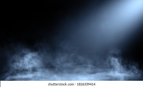 Mystery Blue Fog Texture Overlays For Text Or Space. Smoke Chemistry, Mystery Effect On Isolated Background.