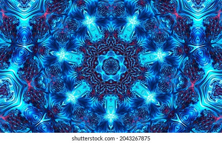 Mystic Background Celtic Knot Shape, Blue Magic Sign.