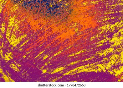 Mystic purple orange multicolors gradient abstract background with scratchy and rough texture