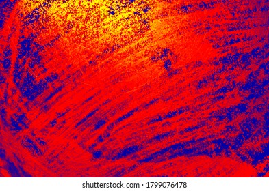 Mystic red orange yellow golden purple blue colorful gradient background with scratchy lines and rough texture