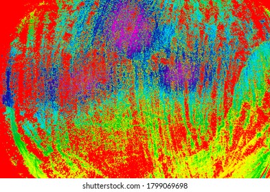 Mystic red orange yellow green purple blue multicolor gradient background with scratchy and rough texture
