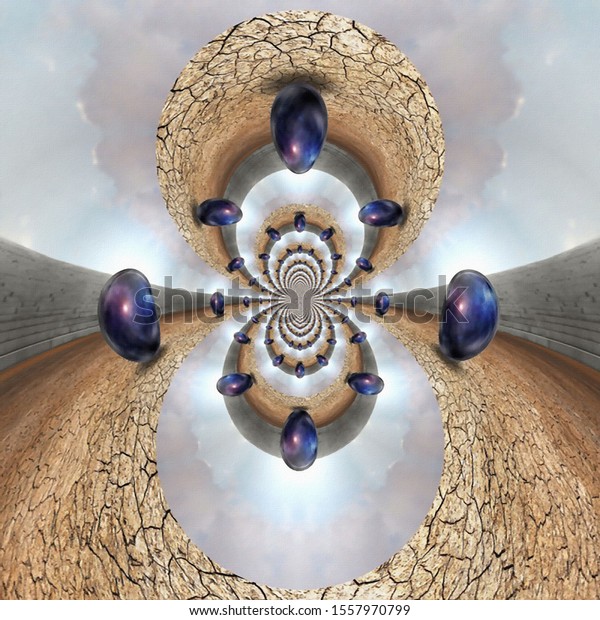 Mystic Spheres.\
Surreal fractal. 3D\
rendering