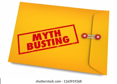 Myth Busting Facts Find Truth Reality Envelope 3d Illustration