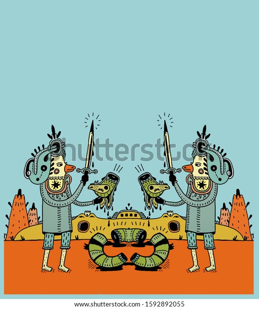 Mythical Heroes My Dreams Stock Illustration