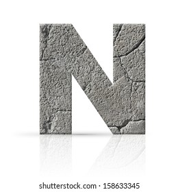 N  Letter Cracked Cement Texture