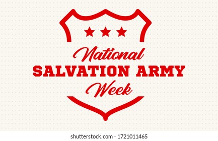 Nadym, Russia -May 03, 2020: NATIONAL SALVATION ARMY WEEK. Second Full Week Of May. This Is International And Humanitarian Movement Provides Disaster Relief And Services Around The World. 