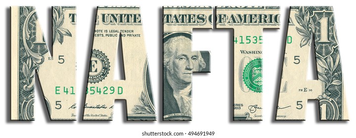NAFTA - North American Free Trade Area. US Dollar Texture.