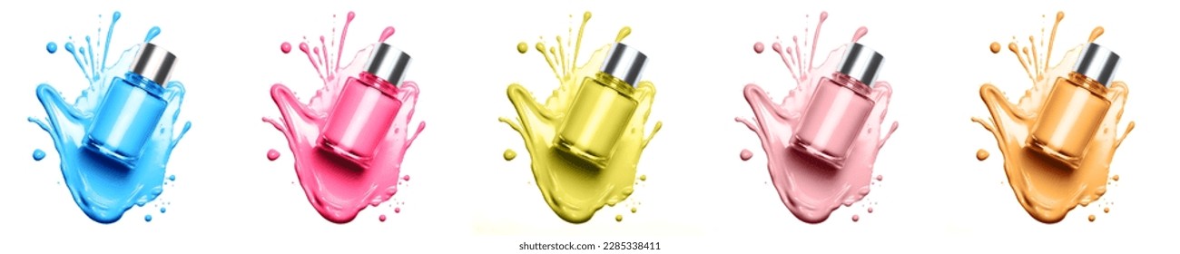 Nail polish bottles isolated on white background - Powered by Shutterstock