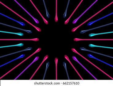 Nail polish liquid drops splash paint background on black. In motion circle - Powered by Shutterstock