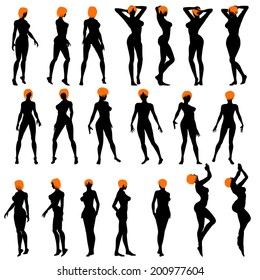 Naked Sexy Girls Silhouette Set Shutterstock