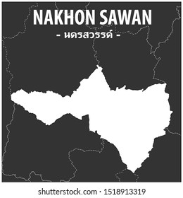 Nakhon Sawan Map Province Thailand Stock Illustration 1518913319 ...