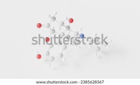 naltrexone molecule 3d, molecular structure, ball and stick model, structural chemical formula opiate antagonists