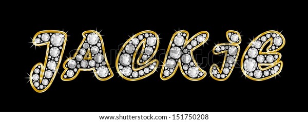 Name Jackie Made Shiny Diamonds Style Stock Illustration 151750208