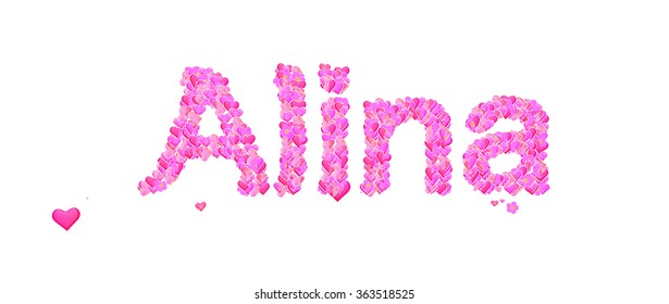 Name Set Hearts Decorative Lettering Type Stock Illustration 363518525
