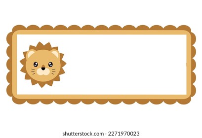 Name tag sticker with lion character - Powered by Shutterstock