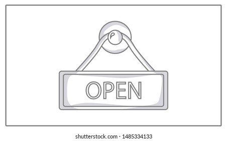 Nameplate Open Icon. Linear Icon. Illustration. Drawing.