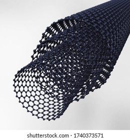 Nanotubes, carbon, new technologies, graphene, 3D rendering