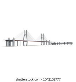 Nanpu Bridge on white. 3D illustration