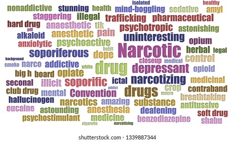 Narcotic Tag Cloud Rows Isolated On Stock Illustration 1339887344 ...