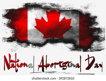 National Aboriginal Day Painted With Brush On Solid Background,