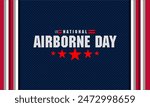 National Airborne Day. August 16. Template for background, banner, card, poster with text inscription. Vector illustration