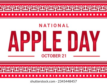 National Apple Day Wallpaper with border design in traditional style. Day of apple background - Powered by Shutterstock