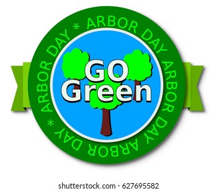 National Arbor day, green web banner with tree - Powered by Shutterstock