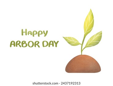 National Arbor Day. Postcard with hand written text and green sprout. environmental protection Horizontal poster, Ecology and care of nature banner - Powered by Shutterstock