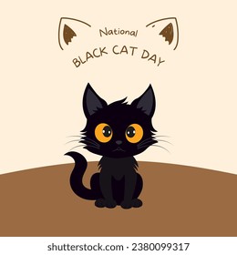 National Black Cat Day. Very attractive illustration design used for printings, cards, promotions, advertising, background, banners, social media, and different purposes. - Powered by Shutterstock