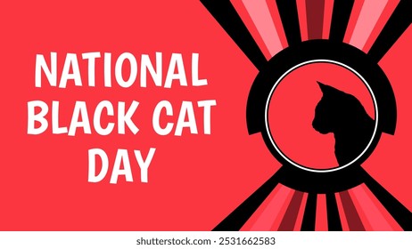 National Black Cat Day web banner design illustration  - Powered by Shutterstock