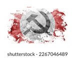 National Bolshevik Party flag background painted on white paper with watercolor