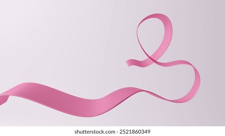 National breast cancer awareness campaign banner background with pink ribbon. Pink October. Breast cancer awareness month every year in October. Support, help, health, disease, hope. 3d rendering - Powered by Shutterstock