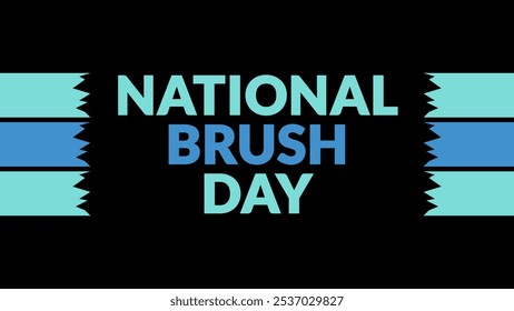 National Brush Day text with side lines on a black background. Which is observed every year in November to celebrate and wish National Brush Day. - Powered by Shutterstock