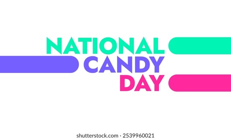 National Candy Day colorful text typography on a white or black background banner illustration great for wishing and celebrating Happy National Candy Day - Powered by Shutterstock