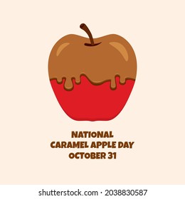 National Caramel Apple Day illustration. Red apple dipped in caramel icon. October 31, important day - Powered by Shutterstock