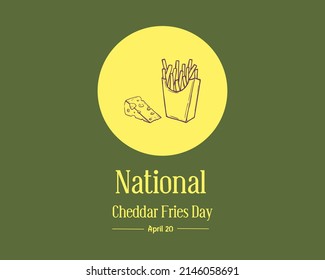 National Cheddar Fries Day 20th of April. Very attractive illustration design used for printings, menu cards, promotions, advertising, background, brochure, banners, and social media. - Powered by Shutterstock