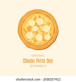 National Cheese Pizza Day illustration. Whole cheese pizza top view icon. Cheese Pizza Day Poster, September 5. Important day - Powered by Shutterstock