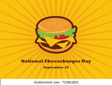 National Cheeseburger Day. Burger cartoon. Cheeseburger clip art. Important day - Powered by Shutterstock